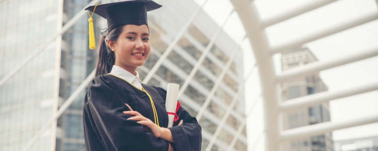 Happy woman that used the Bachelor's Degree Completion Program